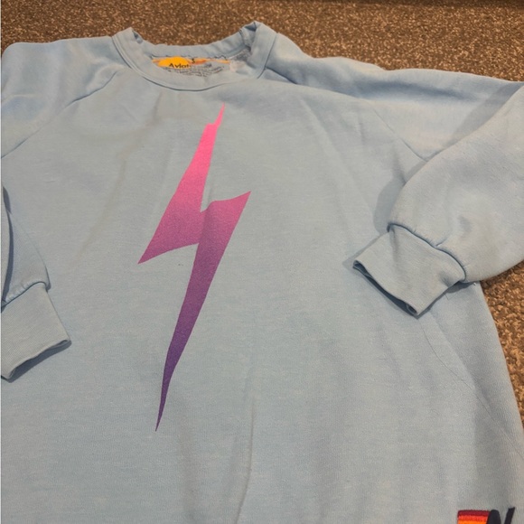 Aviator Nation Sky Blue Lightning Bolt Sweatshirt - Picture 3 of 5